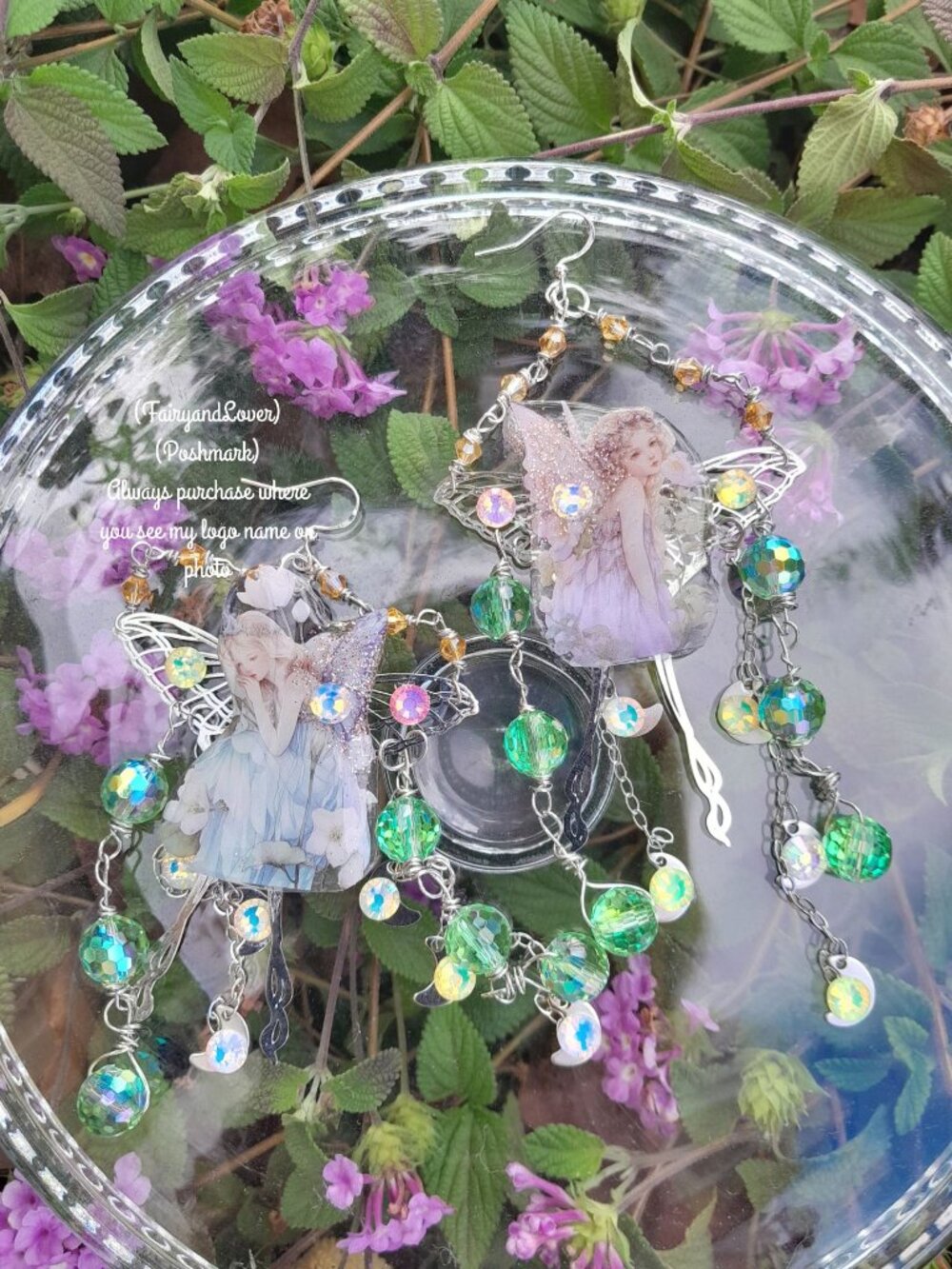 Dragonfly wing chandelier earrings, cottagecore fairy gift